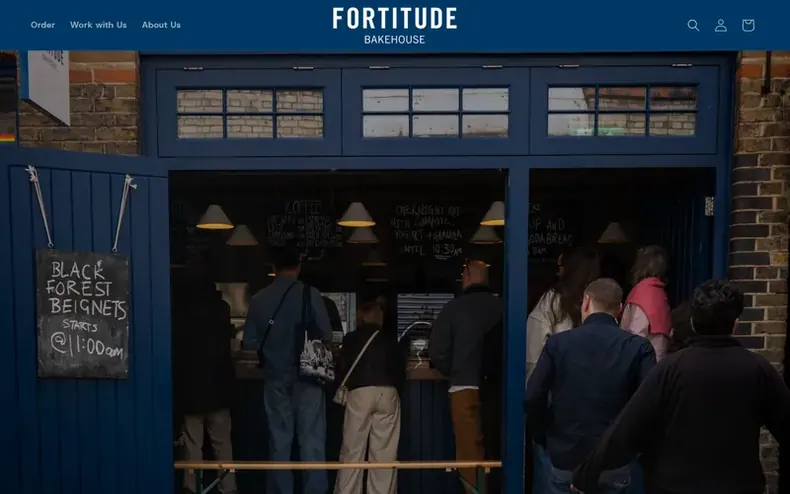 Screenshot of the Fortitude Bakehouse homepage