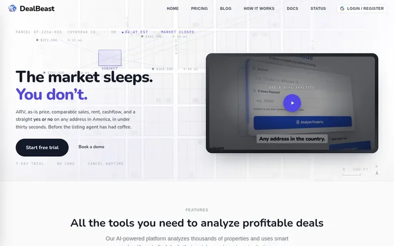 Screenshot of the DealBeast homepage