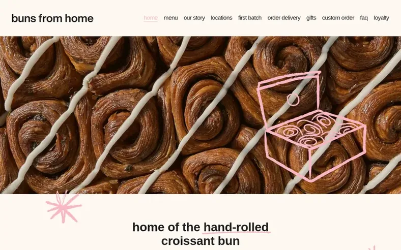 Screenshot of the buns from home homepage