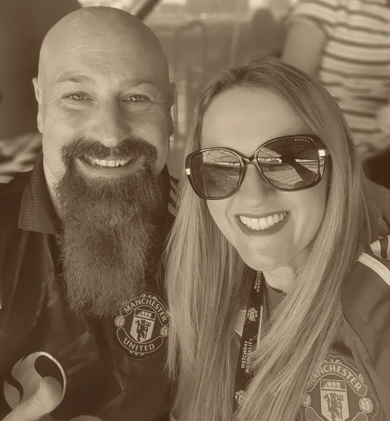 Neil and Natalie Lock, co-founders, at a match day